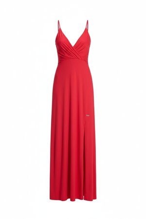 Elegant Red Maxi Dress with Slit