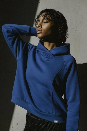 Comfortable Blue Pullover Hoodie
