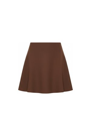 Classic Brown Flared Mini Skirt
