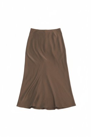 Flowy Brown Midi Skirt with Elegant Drape