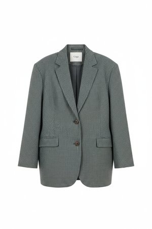 Oversize Houndstooth Pattern Blazer