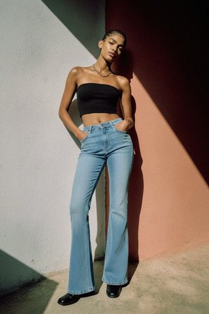 High-Waist Flared Denim Jeans