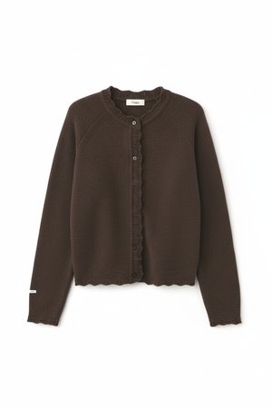 Cozy Brown Knit Cardigan with Button Front