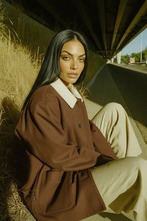 Relaxed Fit Collared Button-Up Jacket