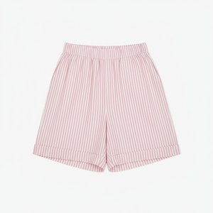 Pink & White Striped Relaxed Fit Shorts