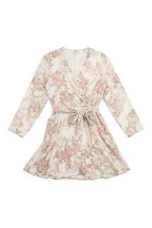 Floral Print Mini Dress with Tie Waist