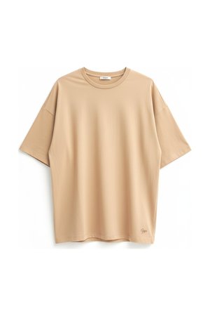 Oversized Beige Short Sleeve T-shirt