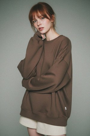 Oversize Brown Crewneck Sweatshirt