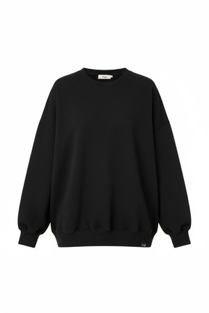 Oversized Black Crewneck Sweatshirt