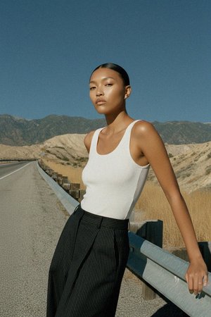 Classic Ribbed White Tank Top