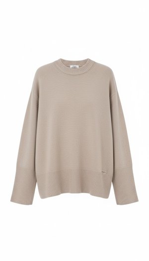 Soft Knit Oversize Beige Sweater