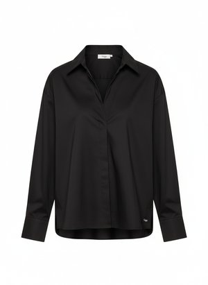 Relaxed Fit Black Collared Shirt