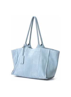 Oversize Blue Suede Tote Bag