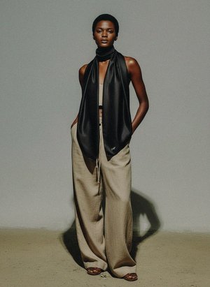 Classic Black Silk Scarf