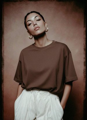 Oversized Brown Short Sleeve T-shirt