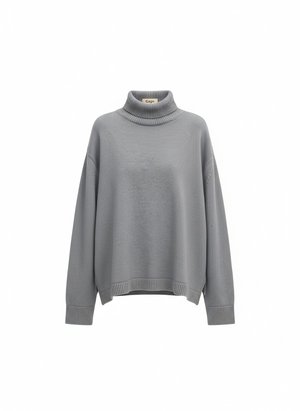 Cozy Oversized Grey Turtleneck Sweater