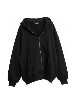 Oversized Black Zip-Up Hoodie