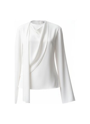 Sophisticated White Draped Blouse