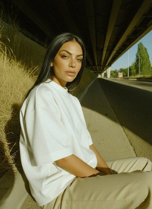 White Short Sleeve Mock Neck Sweatshirt