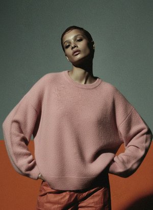 Soft Pink Oversized Knit Sweater