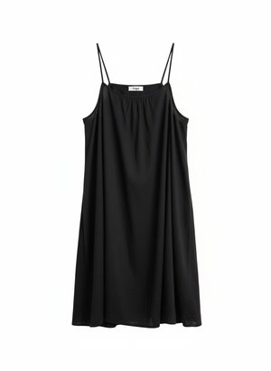 Black Loose Fit Mini Dress with Spaghetti Straps