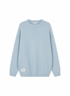 Fuzzy Oversized Light Blue Knit Sweater