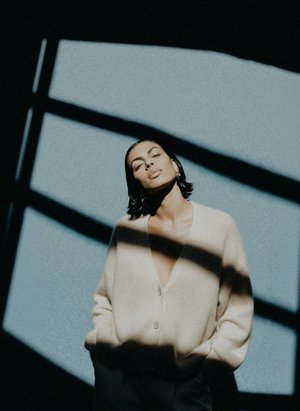 Soft Knit Oversize Cardigan in Beige