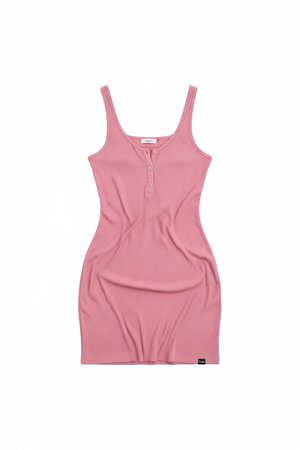 Ribbed Button-Front Mini Dress