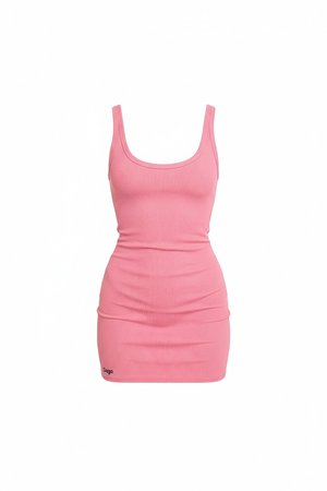 Pink Ribbed Bodycon Mini Dress