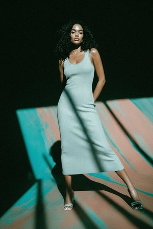 Ribbed Midi Tank Dress