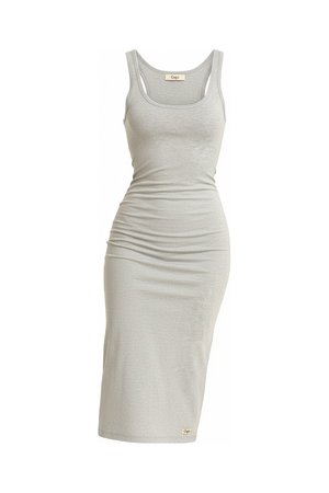 Sleek Grey Tank Top Midi Dress