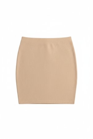 Fitted Ribbed Knit Mini Skirt