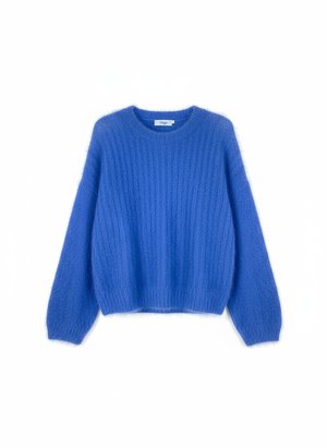 Vibrant Blue Fluffy Knit Sweater