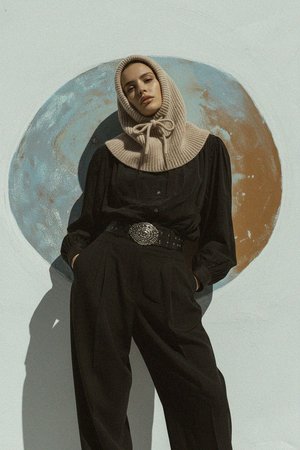 Cozy Knitted Hooded Scarf Snood