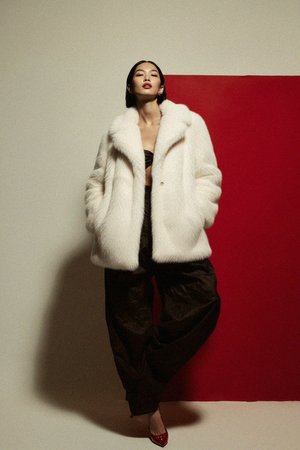 Chic White Faux Fur Coat