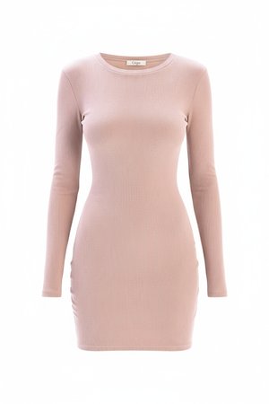 Ribbed Long Sleeve Bodycon Mini Dress