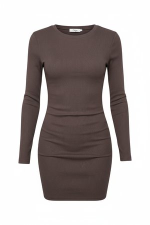 Ribbed Long Sleeve Bodycon Mini Dress