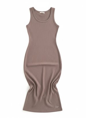 Ribbed Knit Sleeveless Midi Dress