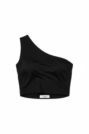 Chic Black One-Shoulder Cropped Top