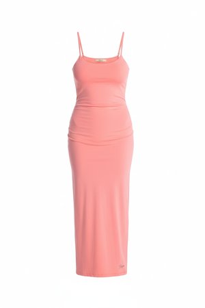 Sleeveless Bodycon Maxi Dress in Coral Pink