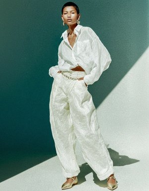 Gold Metallic Pointed Toe Ballet Flats