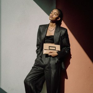 Venezia Beige Flap Clutch Bag with Metal Clasp