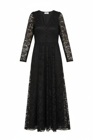 Elegant Black Lace Maxi Dress