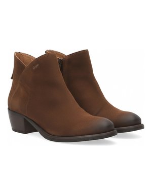 Classic Brown Suede Ankle Boot with Back Zipper