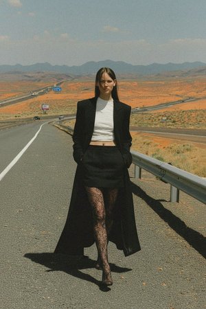 Elegant Black Lace Pattern Tights
