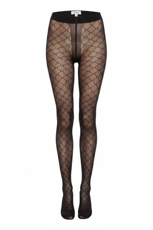 Sheer Black Geometric Pattern Tights