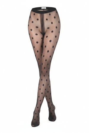Stylish Black Polka Dot Sheer Tights