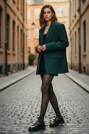 Black Diamond Pattern Sheer Tights