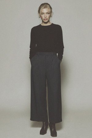Pinstriped Pleated Regular Pants
