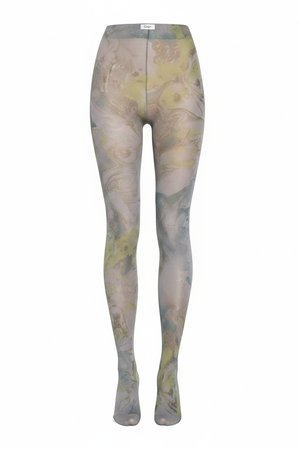 Abstract Marbled Pattern Sheer Tights